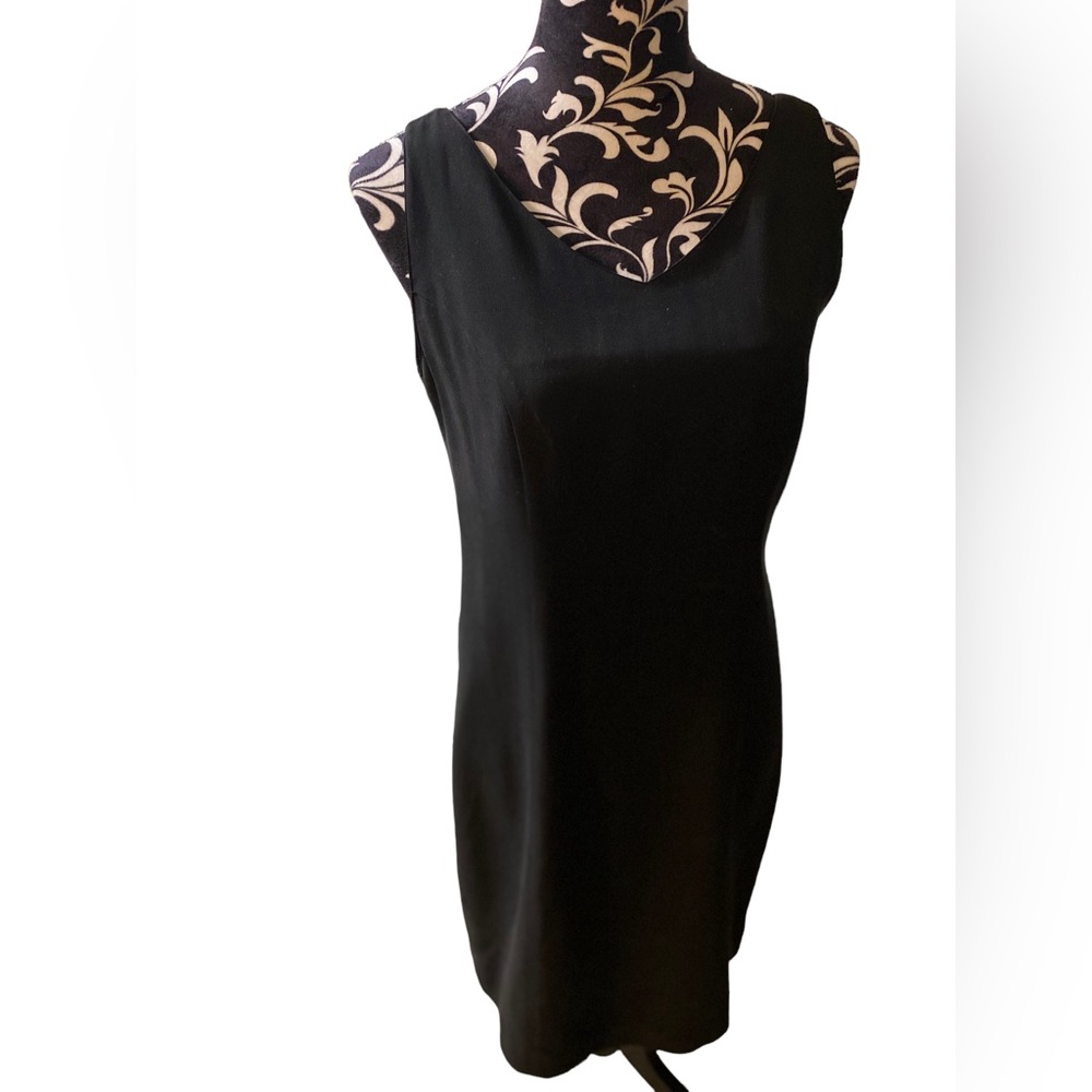 Tommy Bahama Silk Sheath Dress Sleeveless Tank women's size 8 black - Picture 3 of 10